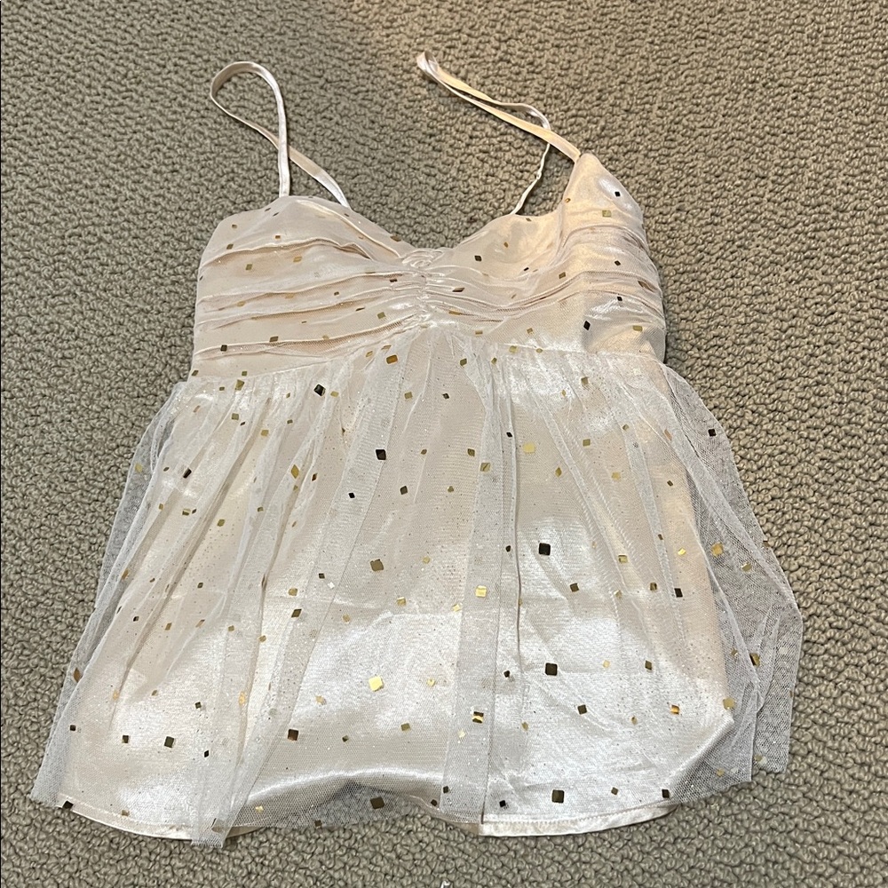 Endless Rose White and Gold Sequin Top